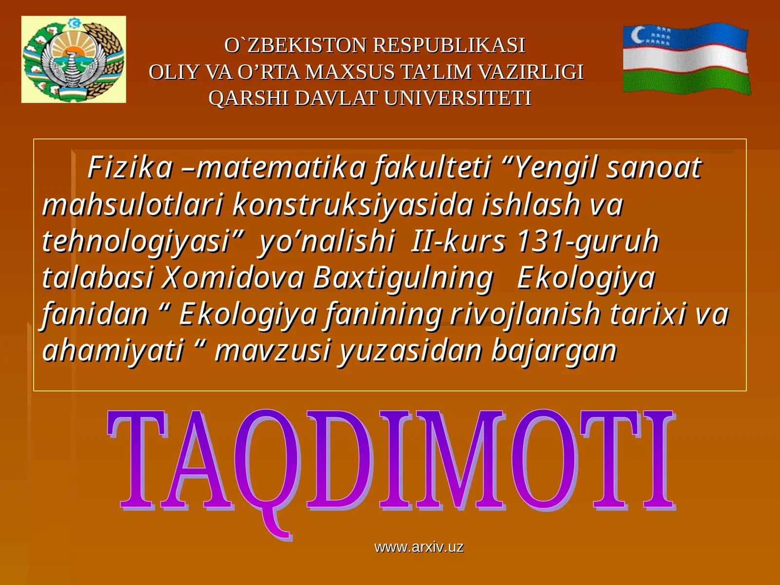 Ekologiya fanining rivojlanish tarixi va ahamiyati