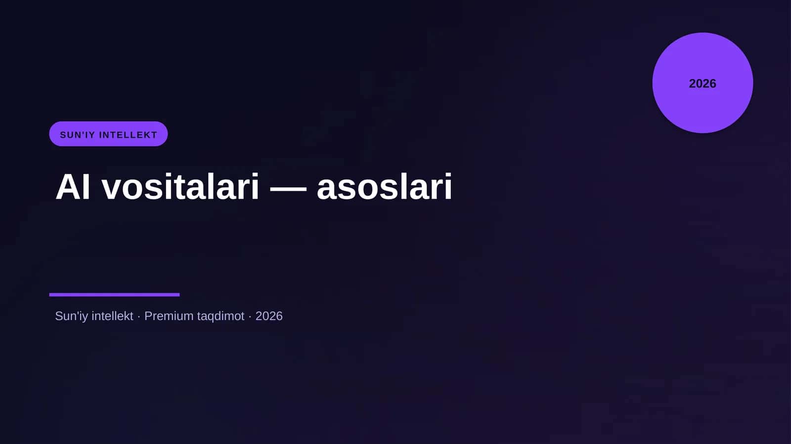 AI vositalari — asoslari