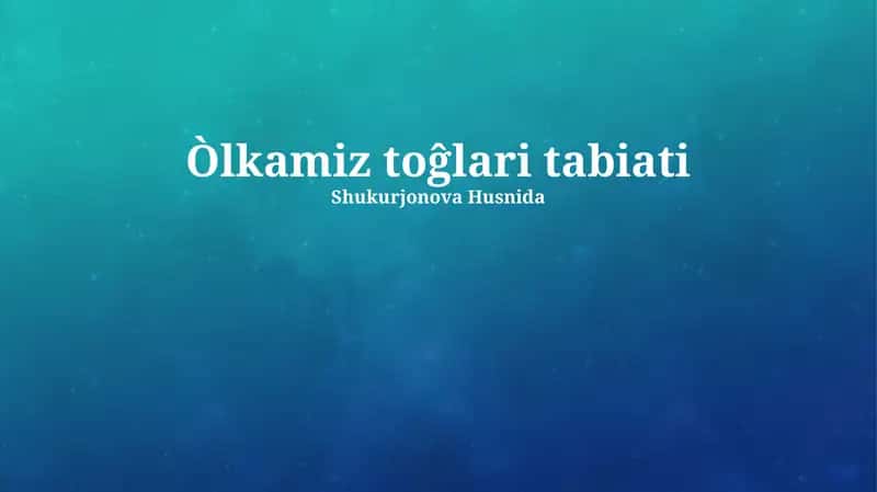 Tog'larning Geologik Tarkibi