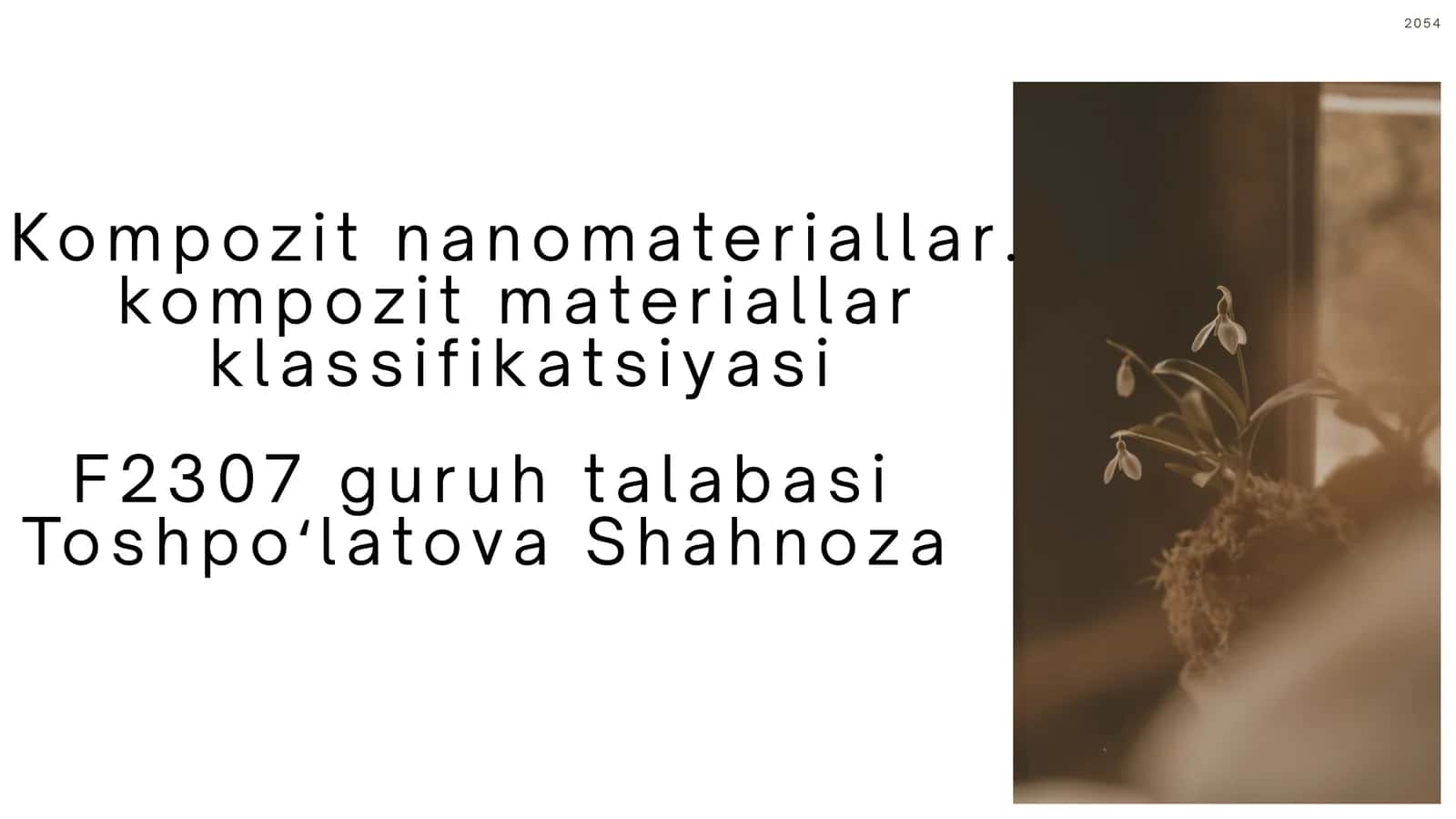 Kompozit nanomateriallar. kompozit materiallar klassifikatsiyasi