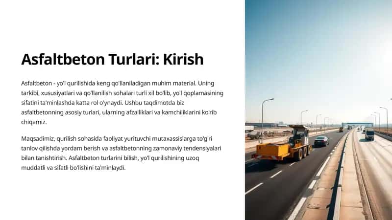 Asfaltbeton Turlari Kirish
