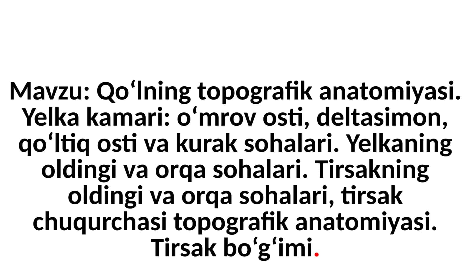 Qo‘lning topografik anatomiyasi