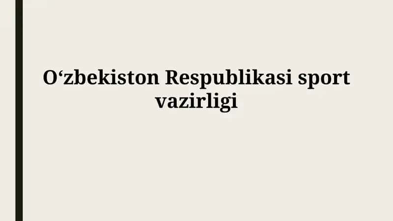 O'zbekiston Respublikasi Sport vazirligi