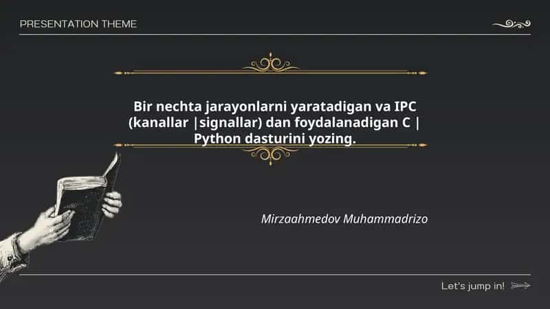 IPC (kanallar | signallar) va foydali dasturlash