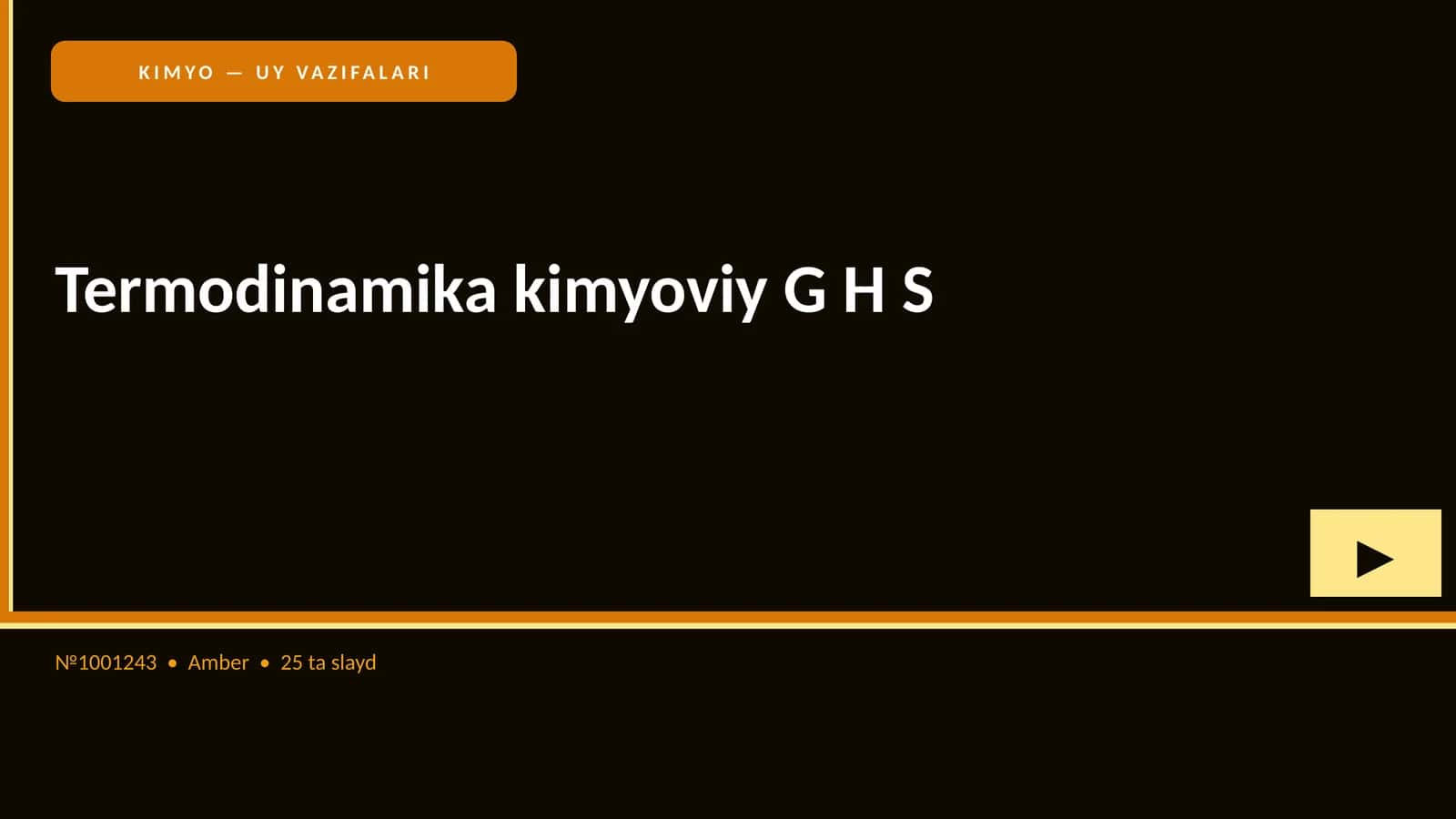 Termodinamika kimyoviy G H S
