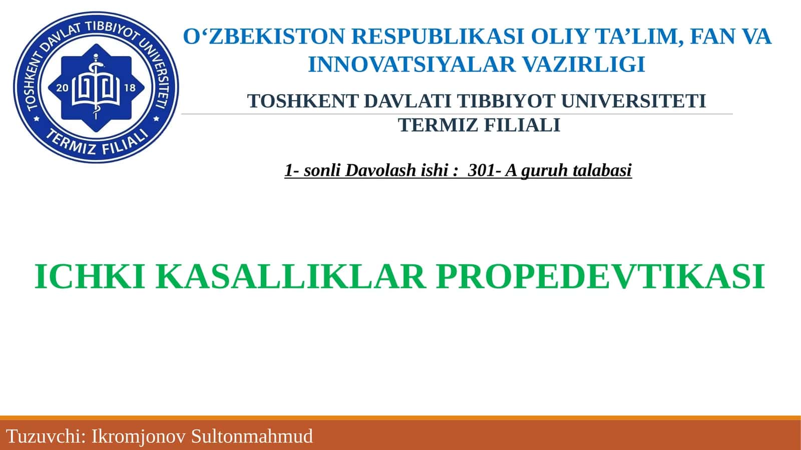 Ichki kasalliklar propedavtikasi