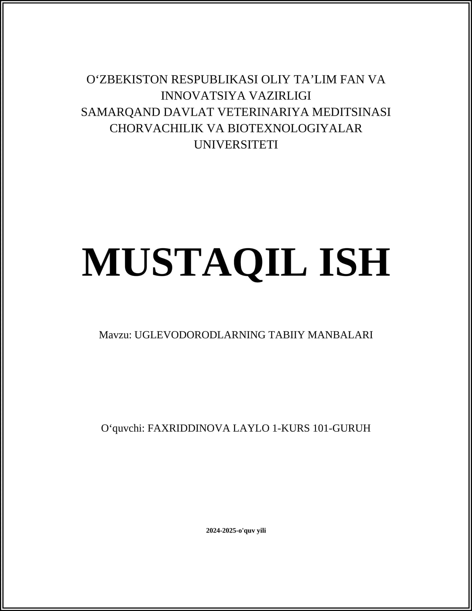 UG'LEVODORODLARNING TABIIY MANBALARI