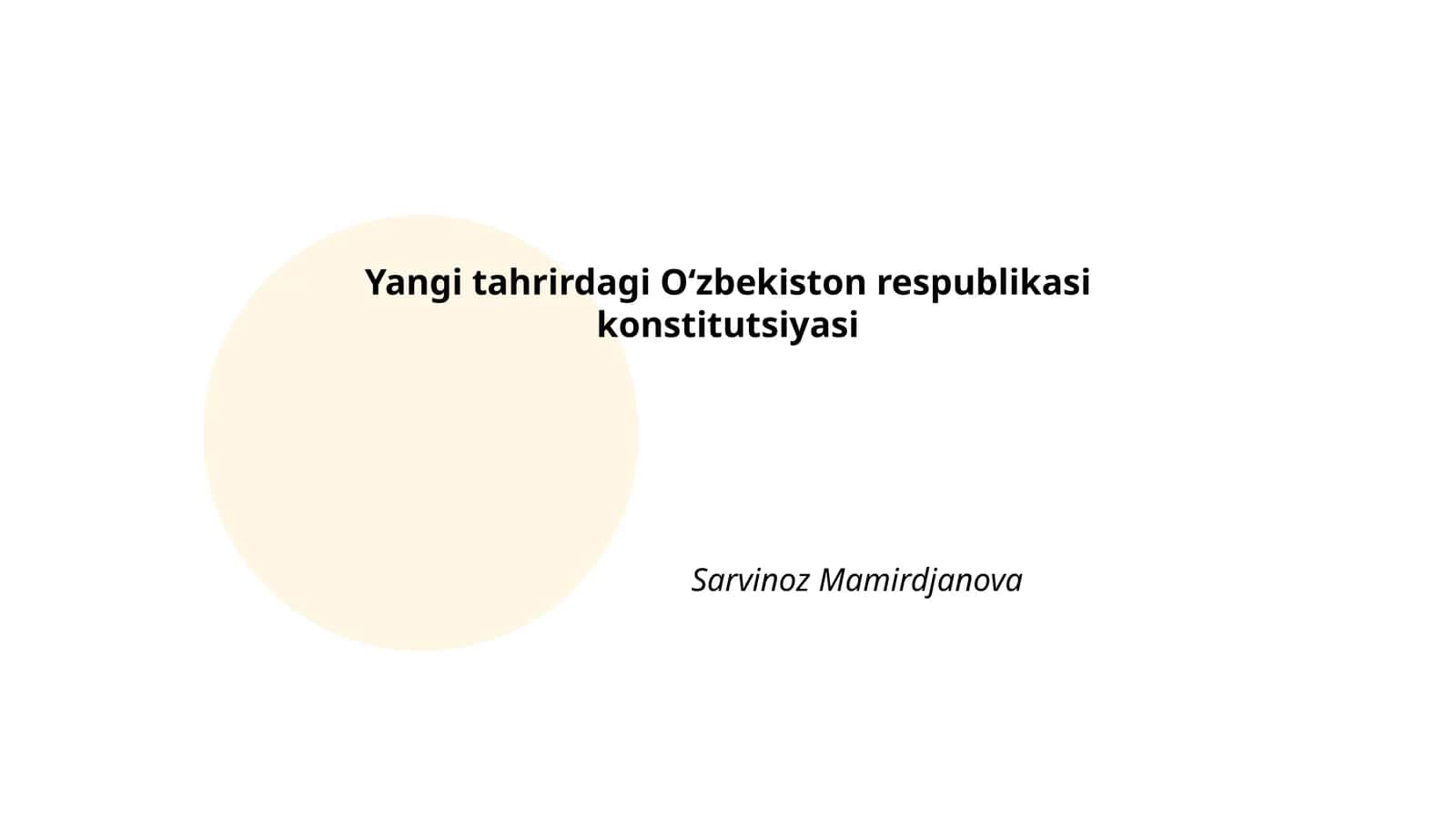 Yangi tahrirdagi Oʻzbekiston respublikasi konstitutsiyasi