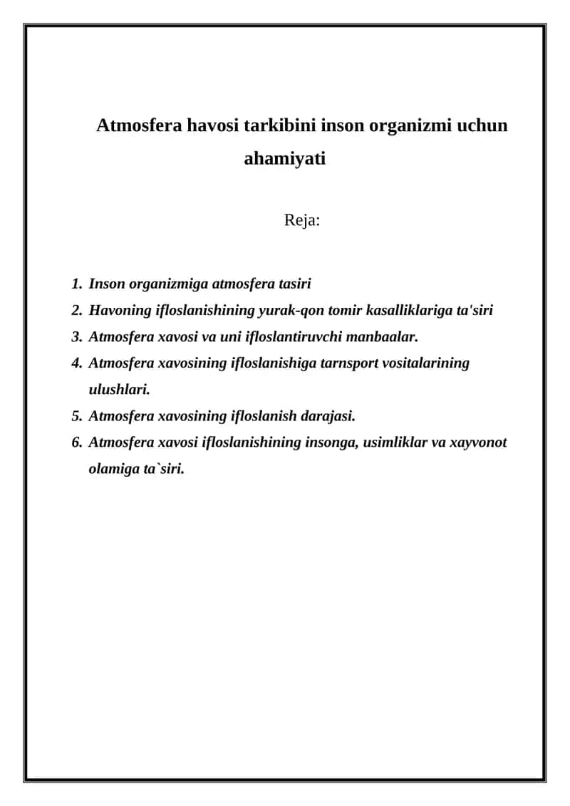 Atmosfera havosi tarkibi