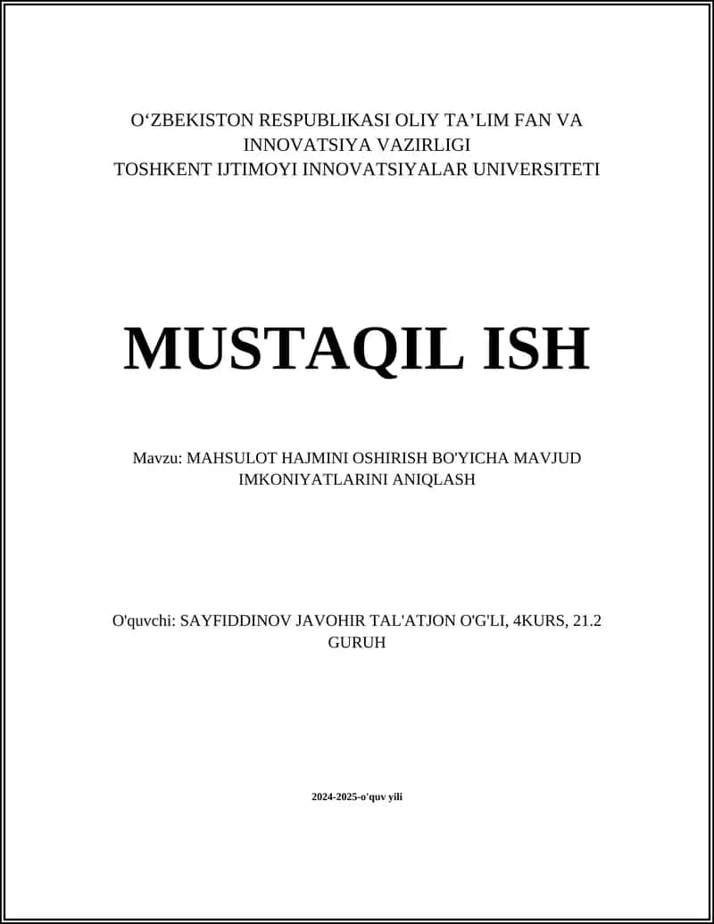 Mahsulot hajmini oshirish strategiyalari