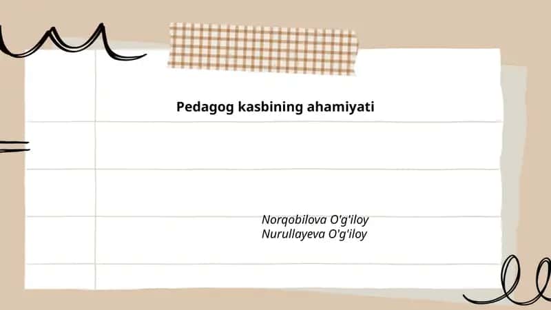 Pedagog kasbining ahamiyati