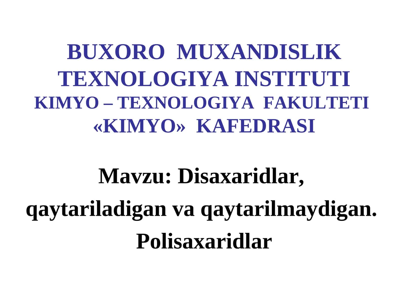 Disaxaridlar va polisaxaridlar
