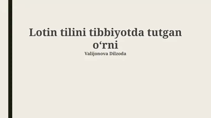 Anatomiya va fiziologiya sohasidagi lotincha atamalar