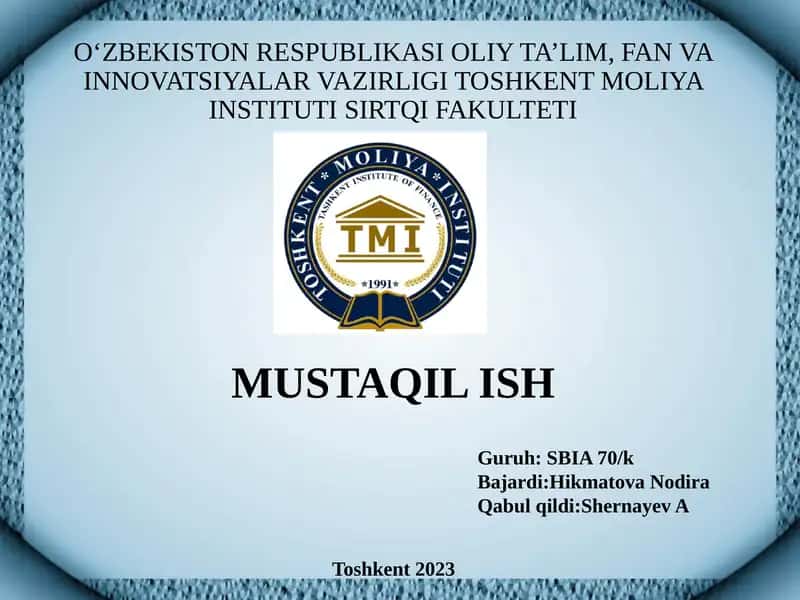 Adabiyotlar va xujjatlarni o'rganish