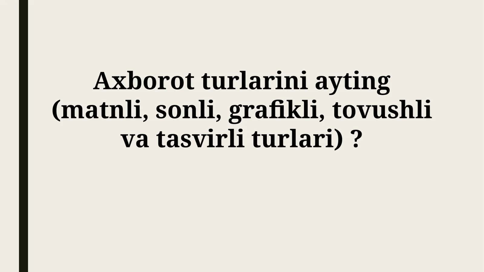 Matnli Ma'lumotlar