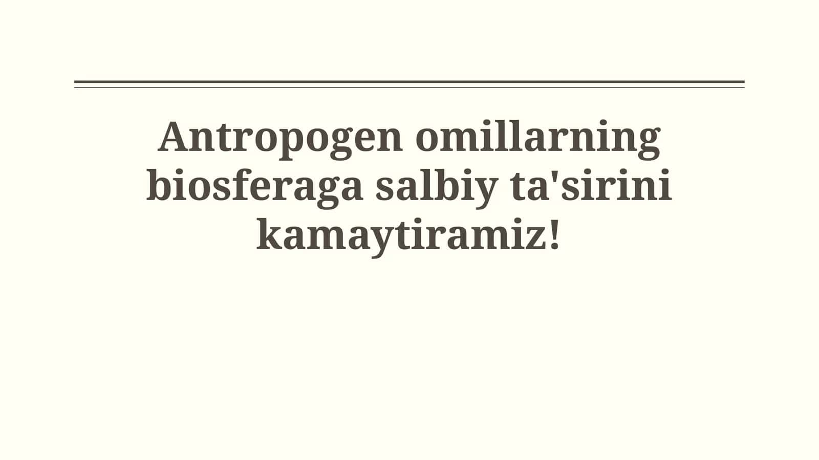 Ekologik ta'lim va tarbiya