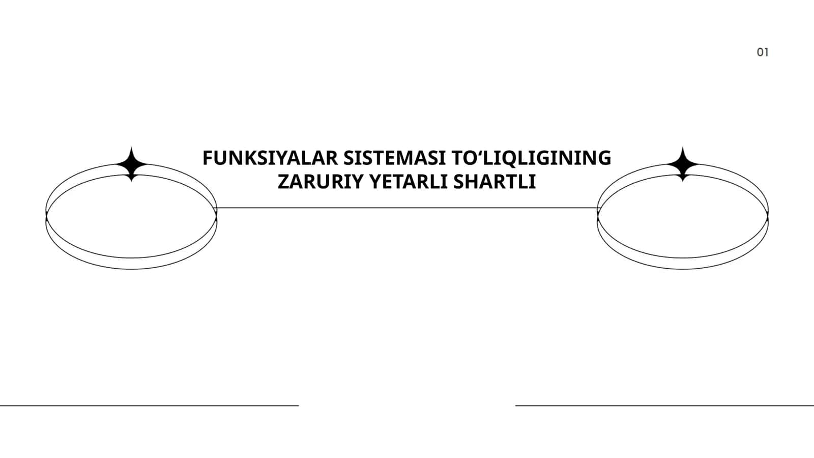 FUNKSIYALAR SISTEMASI TO‘LIQLIGINING ZARURIY YETARLI SHARTLI