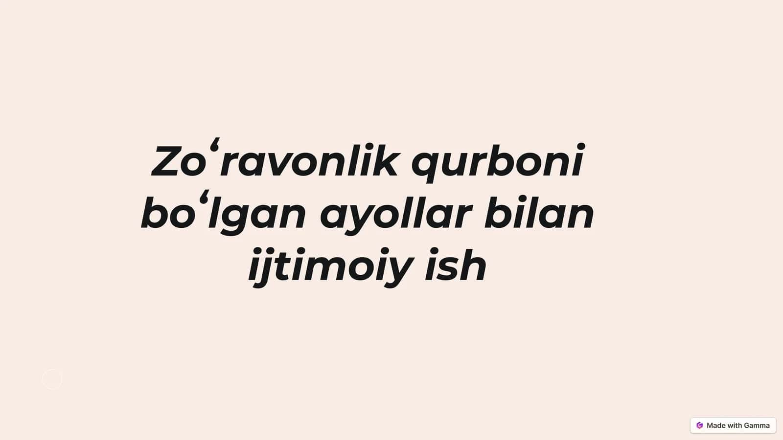 Zoʻravonlik qurbonlari bilan ish