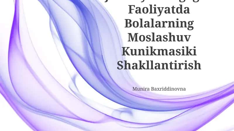 Ijtimoiy Pedagogika Faoliyatda Bolalarning Moslashuv Kunikmasiki Shakllantirish
