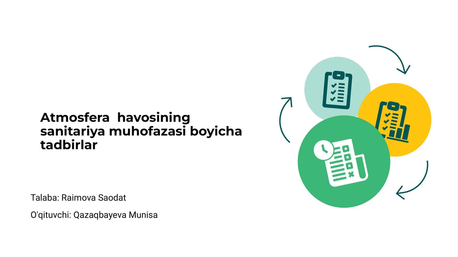 Atmosfera havosining sanitariya muhofazasi boyicha tadbirlar