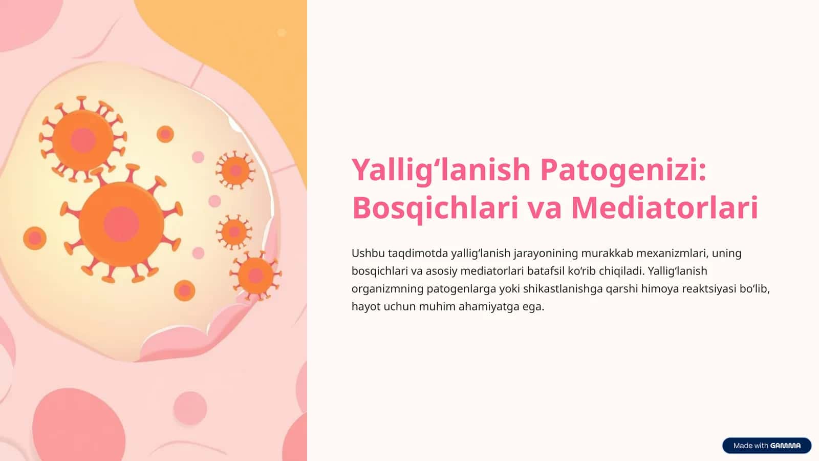 Yallig‘lanish Patogenizi: Bosqichlari va Mediatorlari