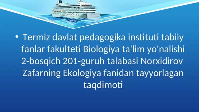 Gidrosfera va litosferani himoya qilish taqdimot
