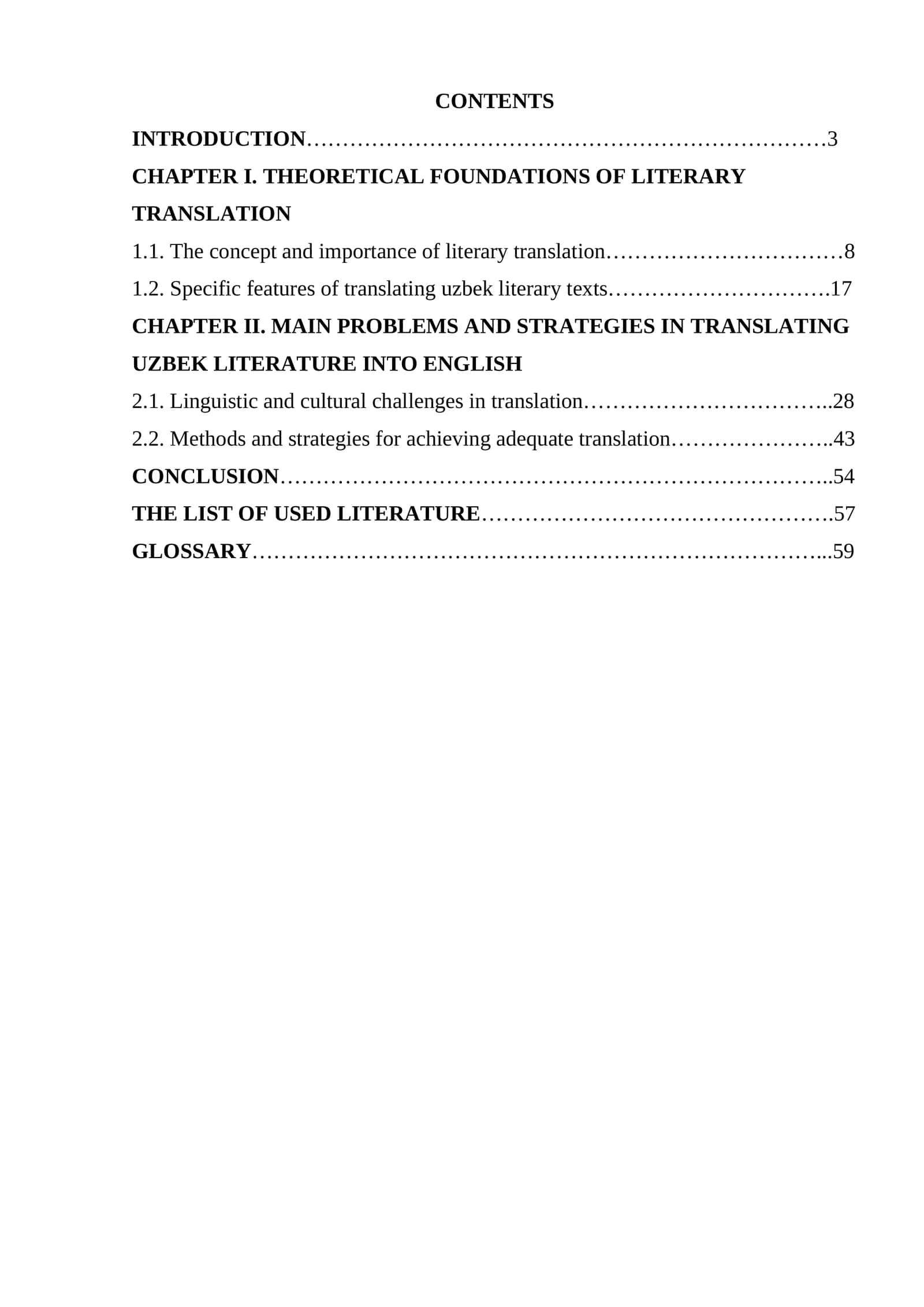 Problems of translating Uzbek literary works into English