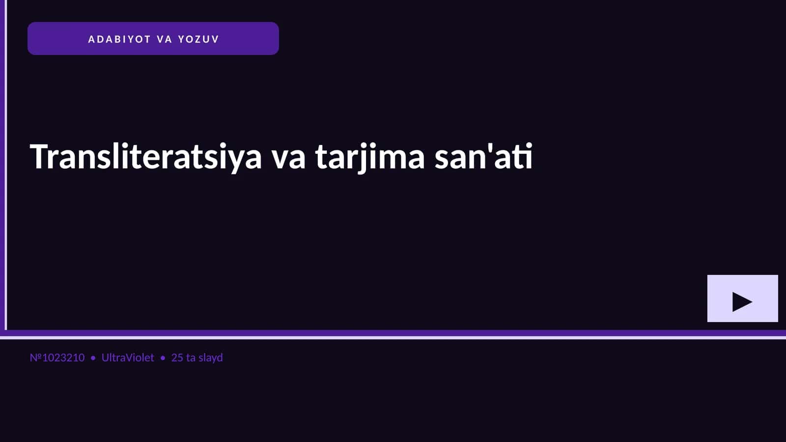 Transliteratsiya va tarjima san'ati
