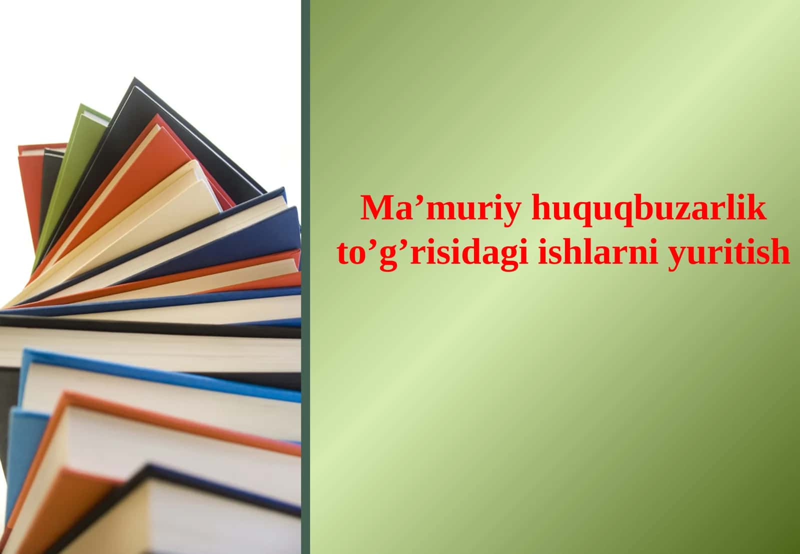Ma’muriy huquqbuzarlik to’g’risidagi ishlarni yuritish