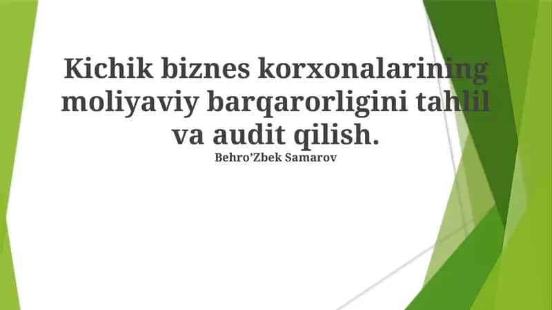 Moliyaviy hisobot tahlili