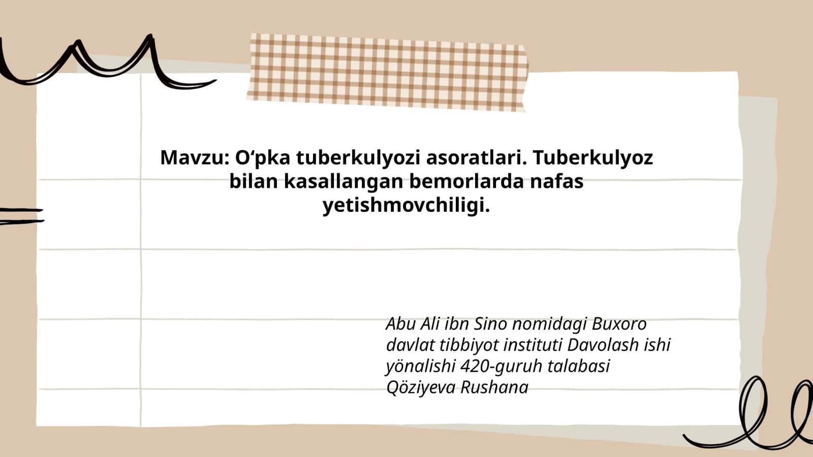 O‘pka tuberkulyozi asoratlari