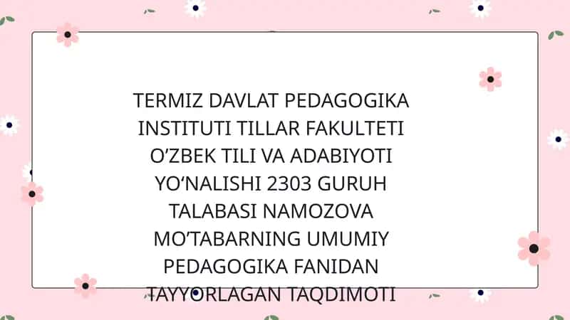 TALABA NAMOZOVA