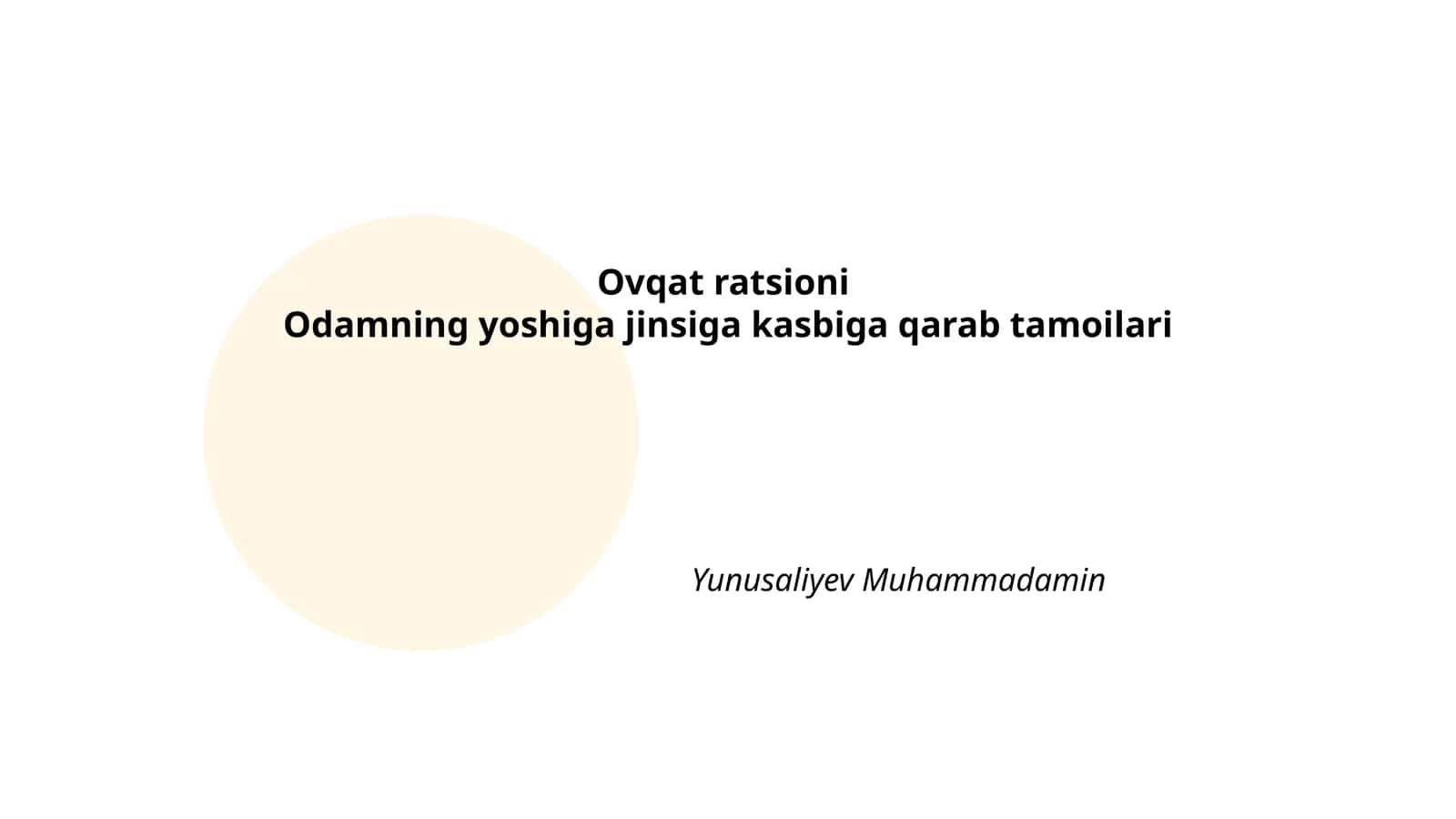 Ovqat ratsioni
