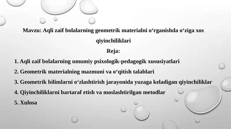 Geometrik materiallarni o‘rganish