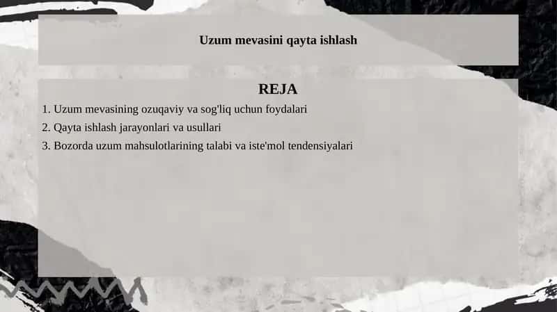 Uzum mevasini qayta ishlash1