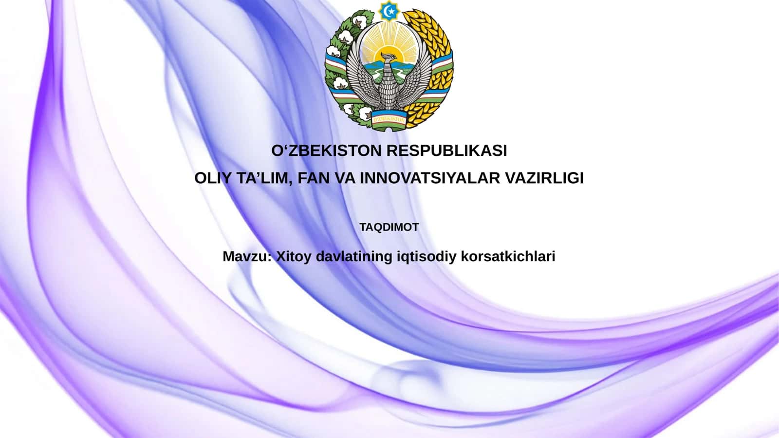 Xitoydavlatining iqtisodiy korsatkichlari