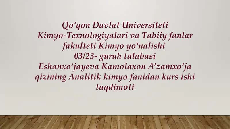Hajmiy analiz va uning metodlari