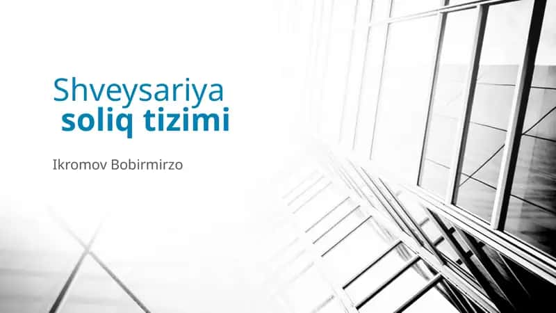 Shveysariya soliq tizimi