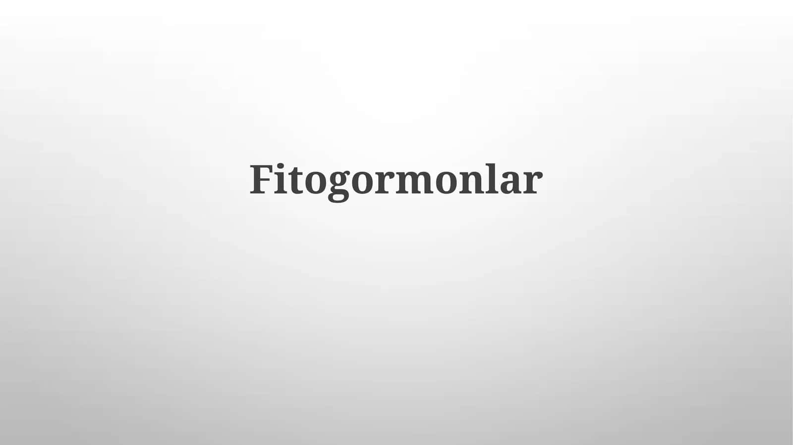 Fitogormonlar