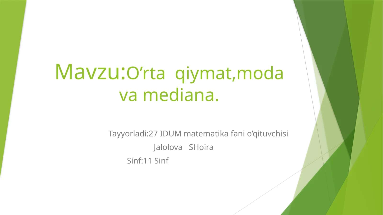 O’rtaqiymat, modavamediana