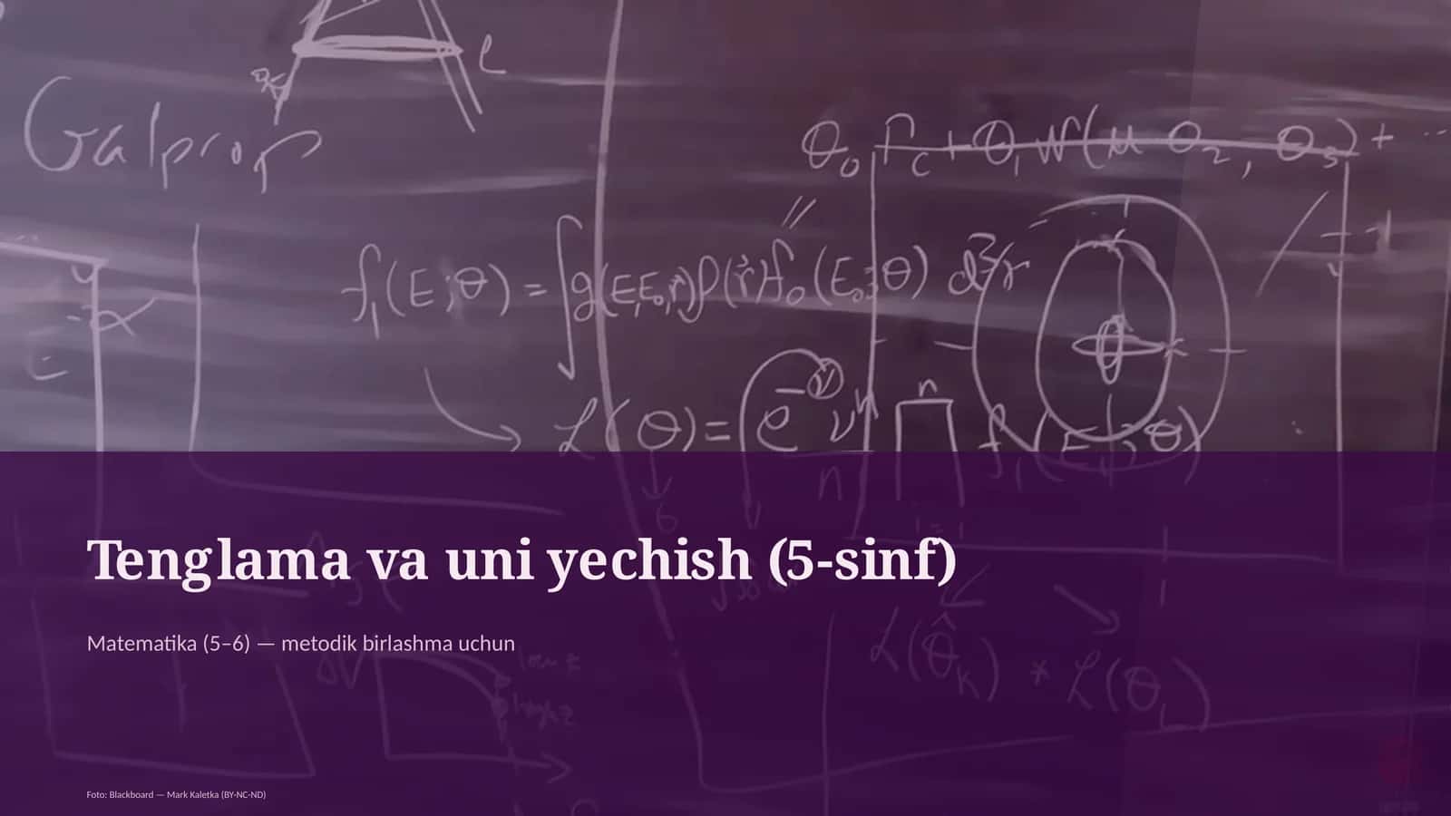 Tenglama va uni yechish (5-sinf)