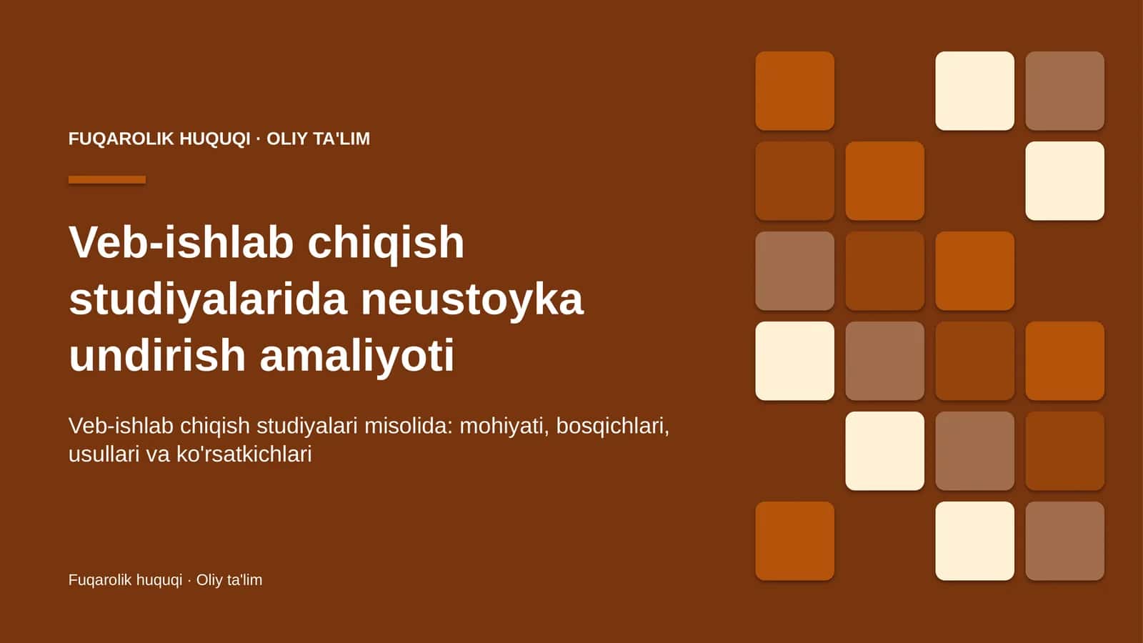 Veb-ishlab chiqish studiyalarida neustoyka undirish amaliyoti