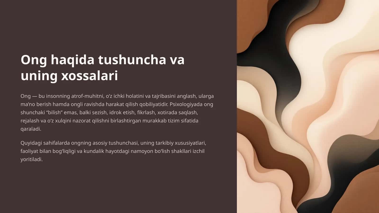 Ong haqida tushuncha va uning xossalari mavzusida tayyor taqdimot