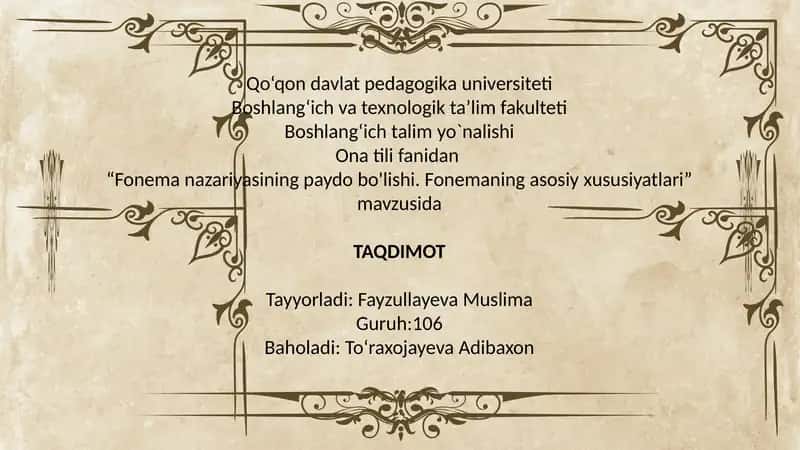 Fonema nazariyasining paydo bo'lishi. Fonemaning asosiy xususiyatlari
