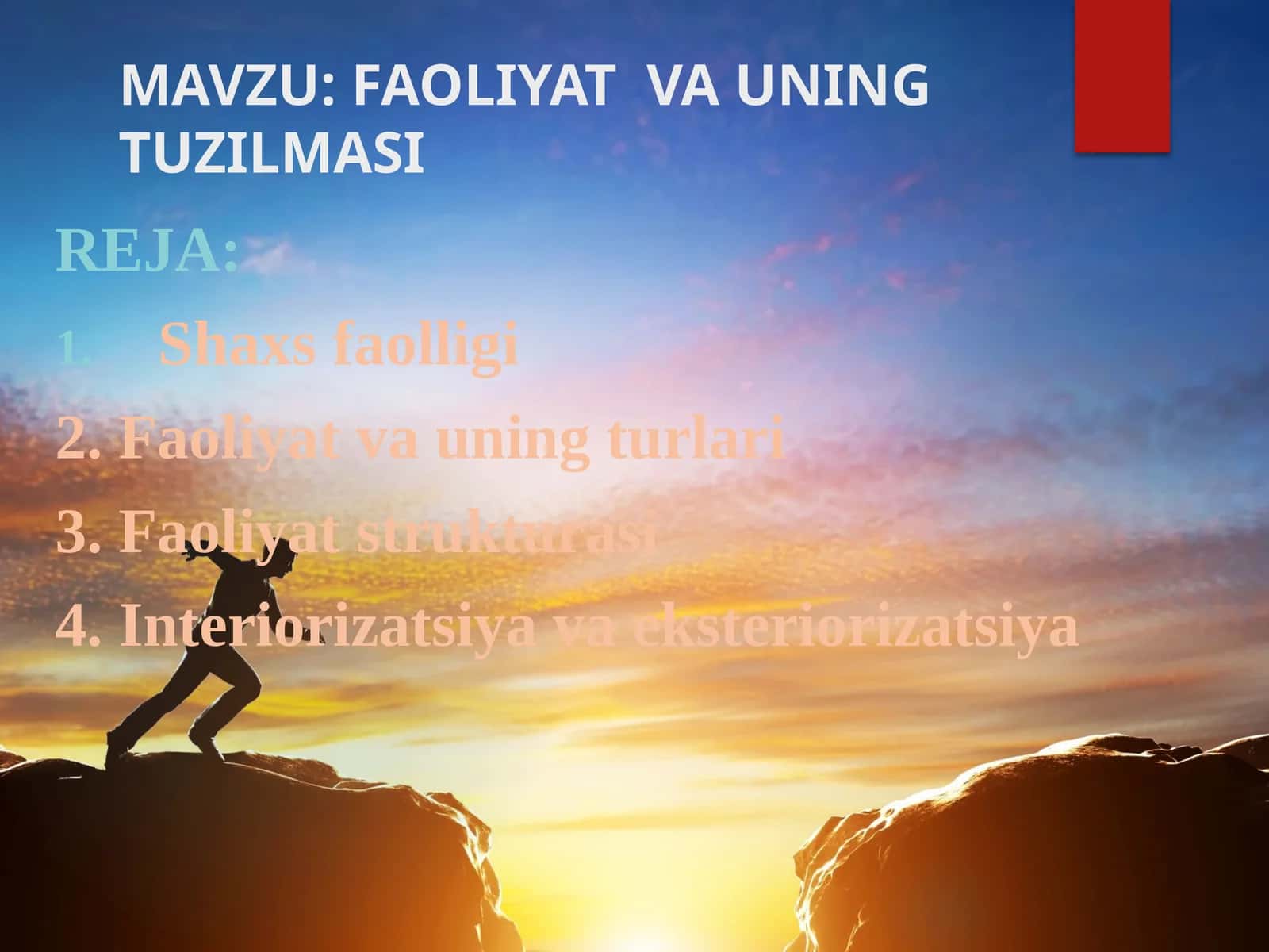 FAOLIYAT VA UNING TUZILMASI