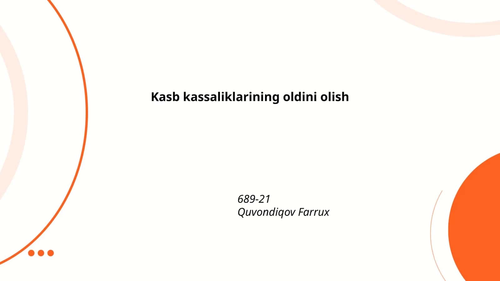 Kasb kassaliklarining oldini olish