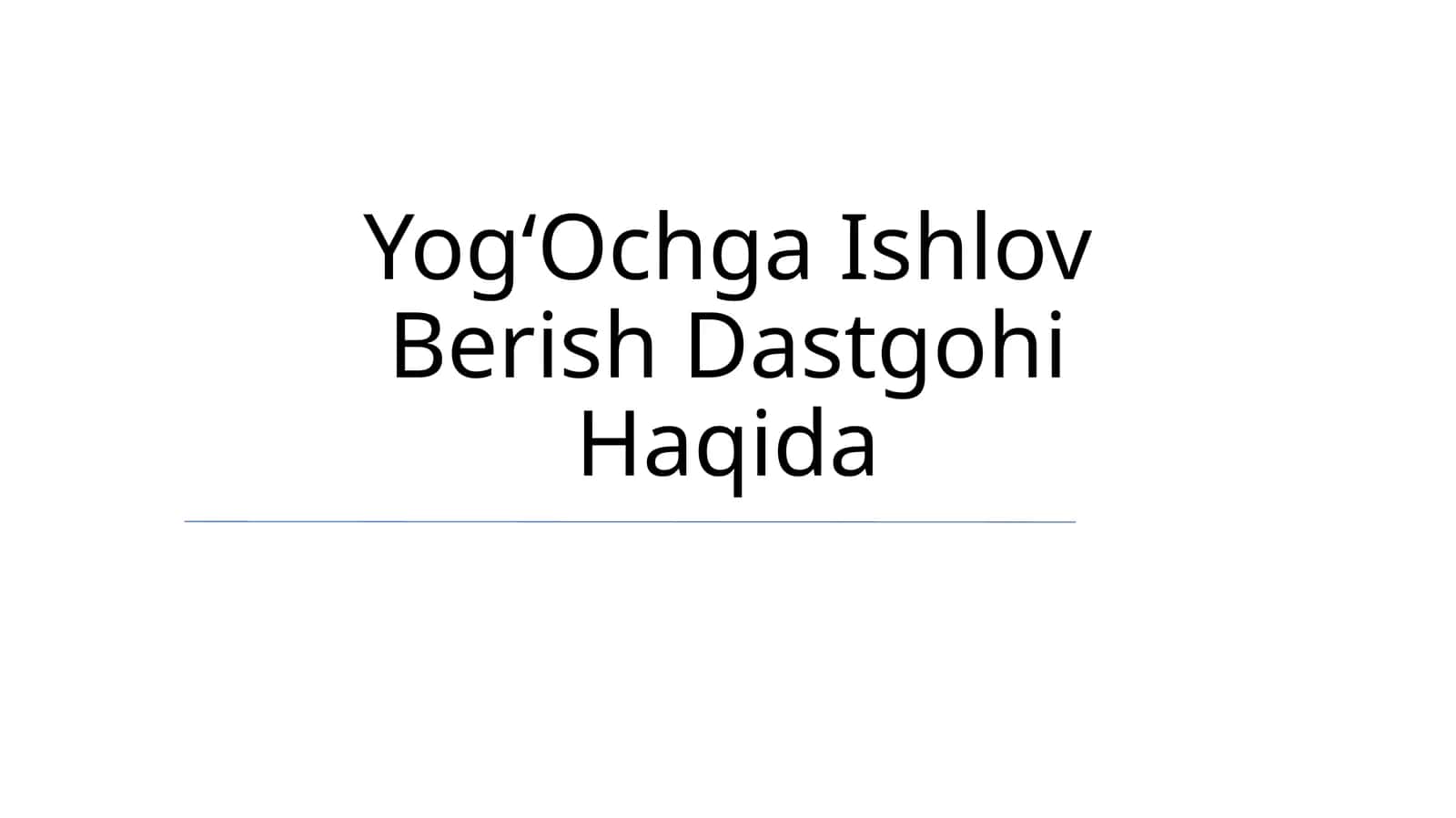 Yog‘Ochga Ishlov Berish Dastgohi Haqida