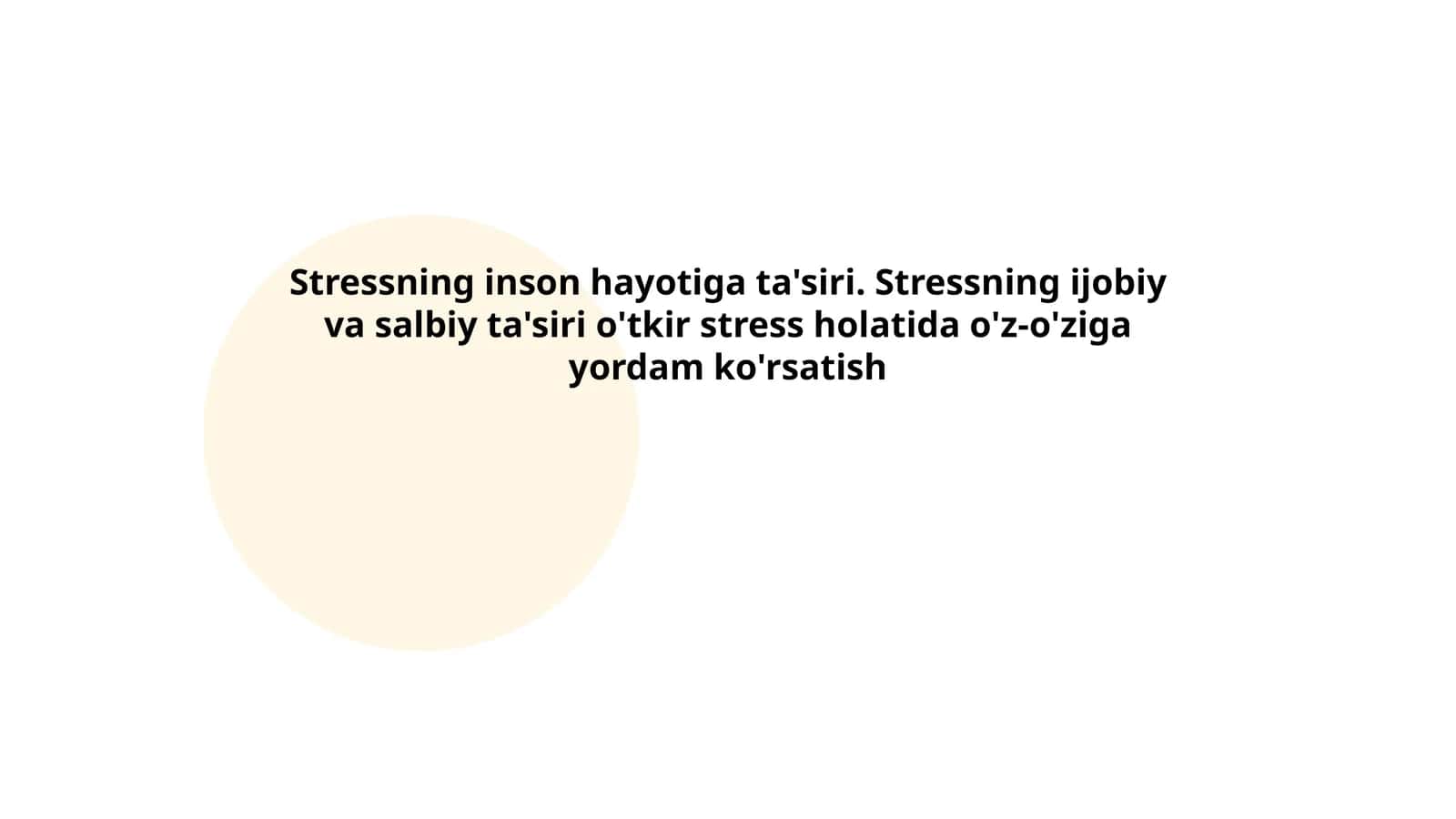 Stressning inson hayotiga ta'siri