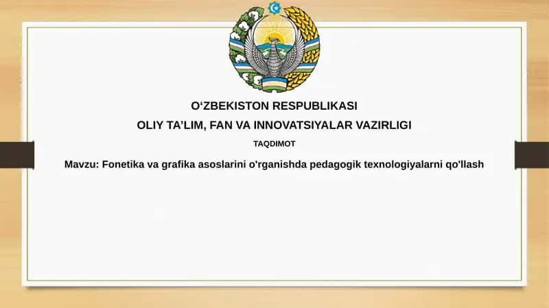 Fonetika va grafika asoslari