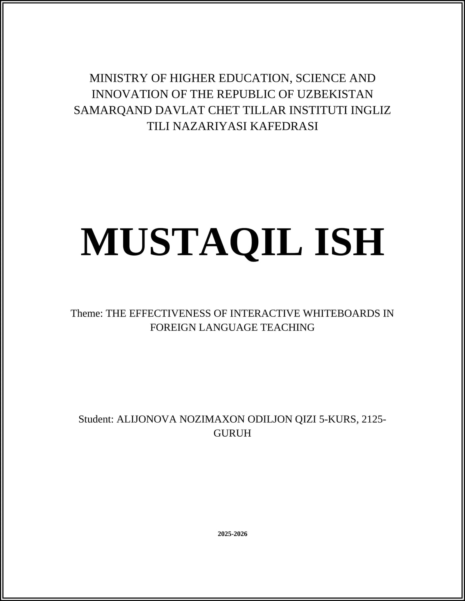 THE EFFECTIVENESS OF INTERACTIVE WHITEBOARDS IN FOREIGN LANGUAGE TEACHING